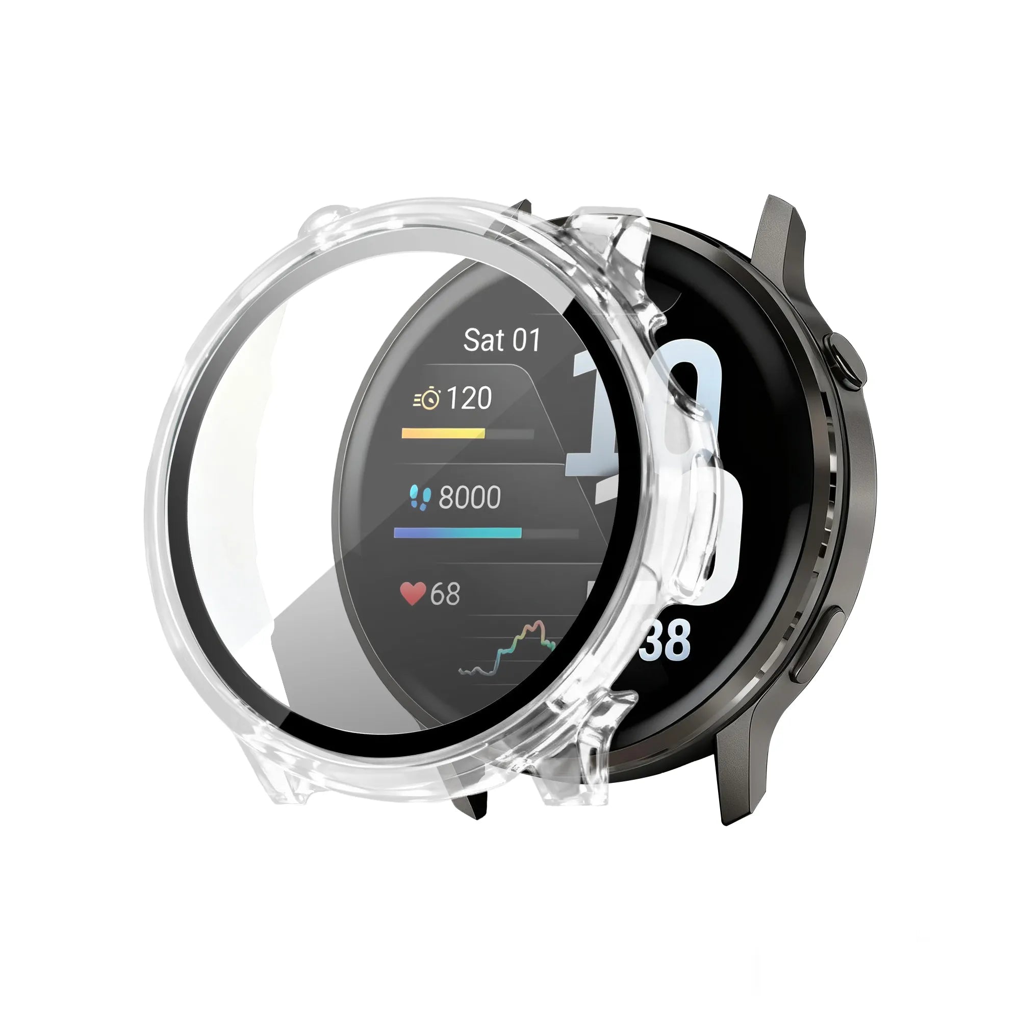 Bandz Garmin Venu 4 - 45mm PC hoesje met glas (transparant)