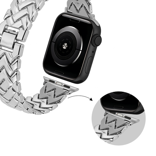 Bandz Bracelet metal 'V-Type' Apple Watch (argent)