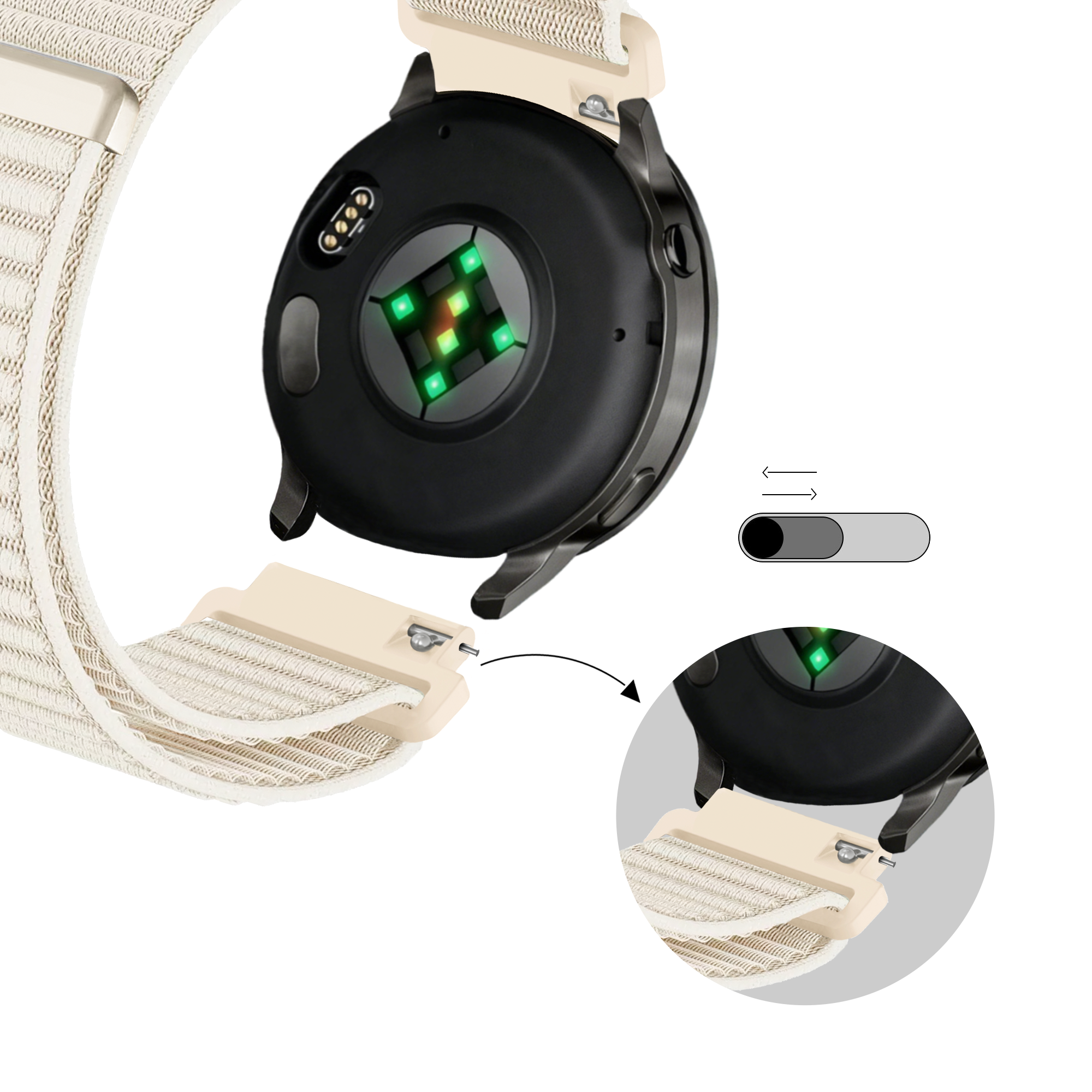 Bandz Garmin Bounce 2 Nylon Strap 'Wave' (Starlight)