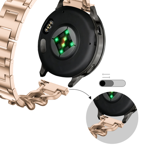 Bandz Garmin Approach J1 Metal Strap 'Chains' (Rose Gold)