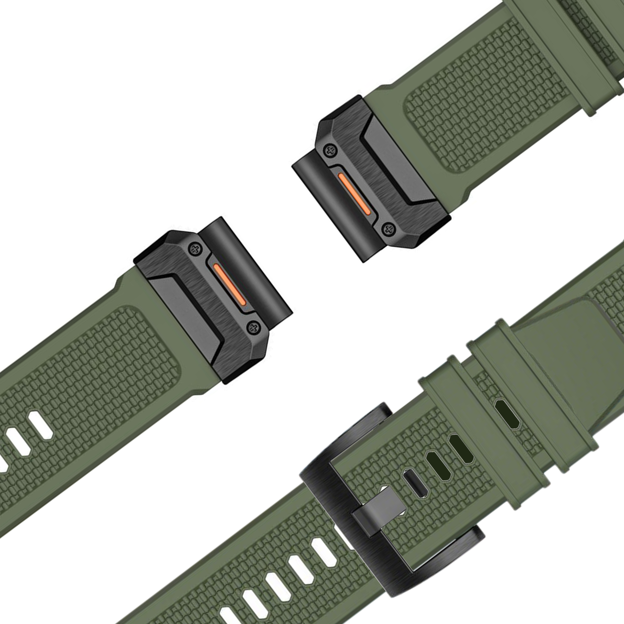 Bandz Garmin Quatix 8 - 47mm Silicone Strap 'Explorer' (Green)