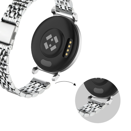Bandz Pebble Round 2 - 14mm Steel Strap 'Deluxe' (Silver)