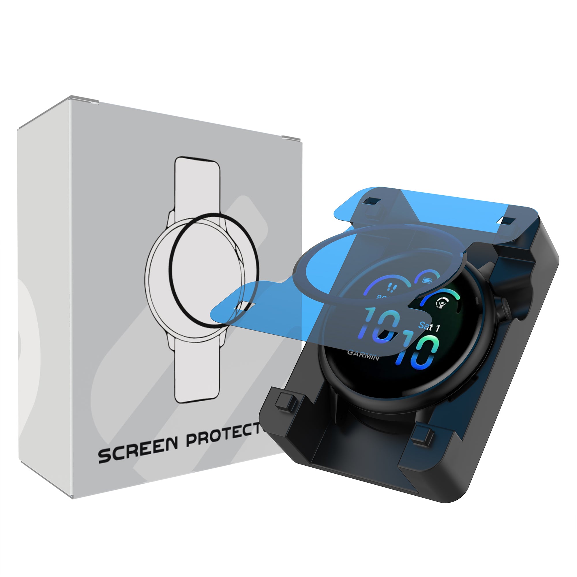 Displayschutzfolie mit 'One-Click' Tool - Garmin Vivoactive 6