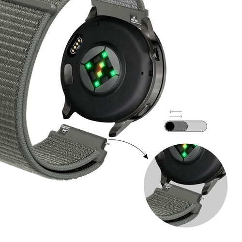 Bandz Garmin Forerunner 255 Nylon Loop Strap (Grey-Green)