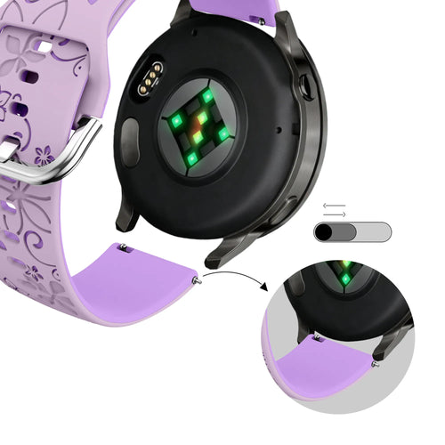 Bandz Bracelet silicone 'Fleurs' Garmin Forerunner 265s (lilas/violet)