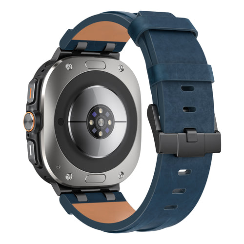 Samsung Galaxy Watch Ultra Solides Lederarmband (Dunkelblau)