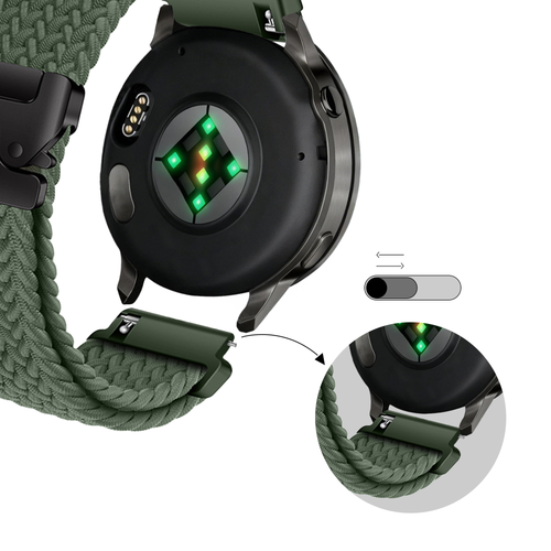 Bandz Bracelet tressé 'Parachute' Garmin Venu SQ (vert)