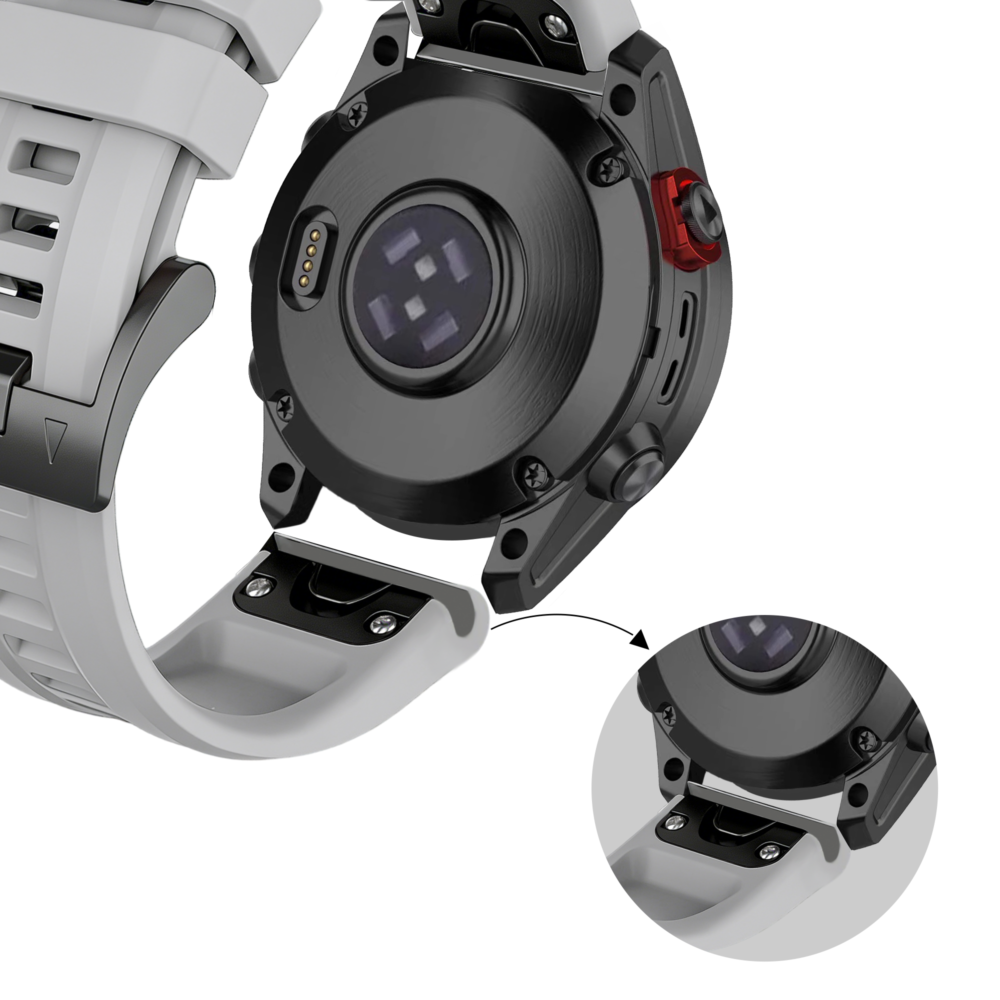 Bandz Correa silicona 'Classic' Garmin Fenix 3 (gris)