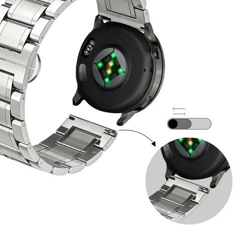 Bandz Correa acero con eslabones 'Deluxe' Garmin Vivomove 3s (plateado)