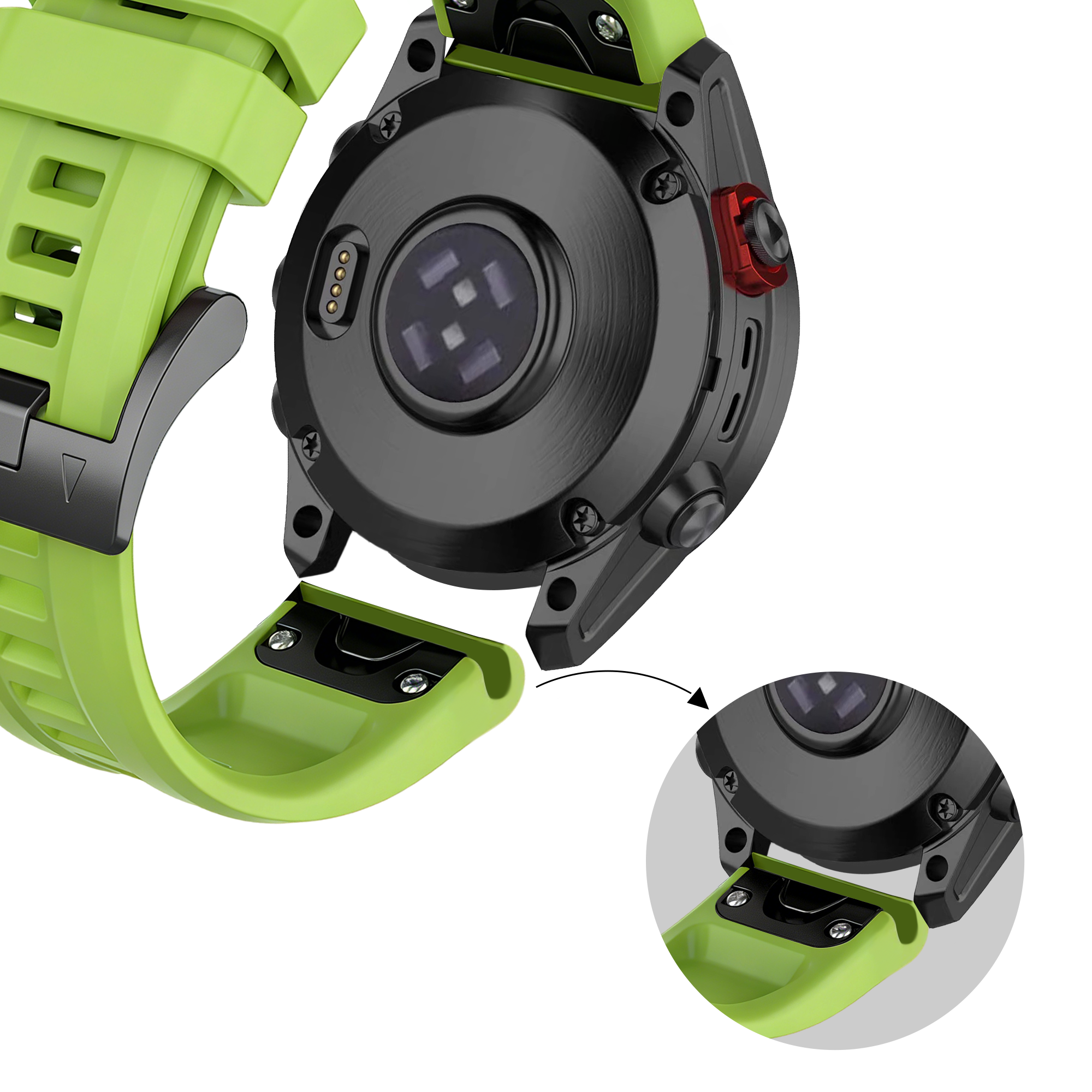 Bandz Garmin Tactix 7 Silicone Strap 'Classic' (Light Green)