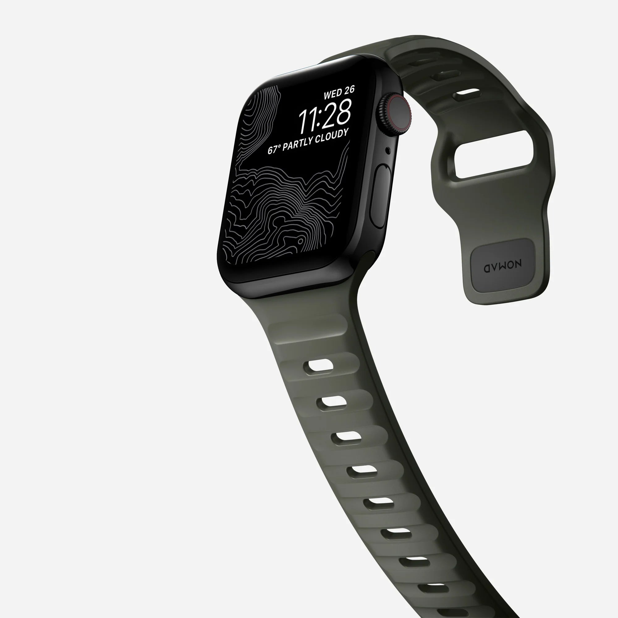 Nomad Sport Apple Watch Silikonarmband (Ash Green)
