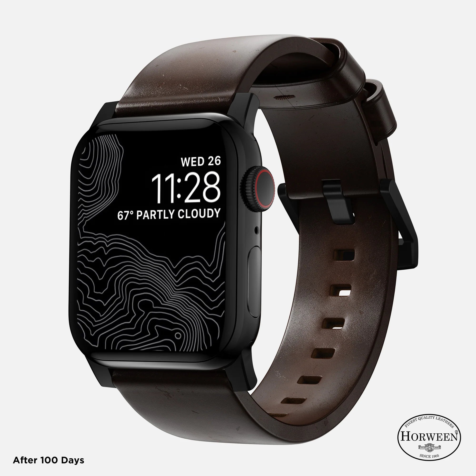 Nomad Modern Apple Watch Lederarmband (Braun/Schwarz)