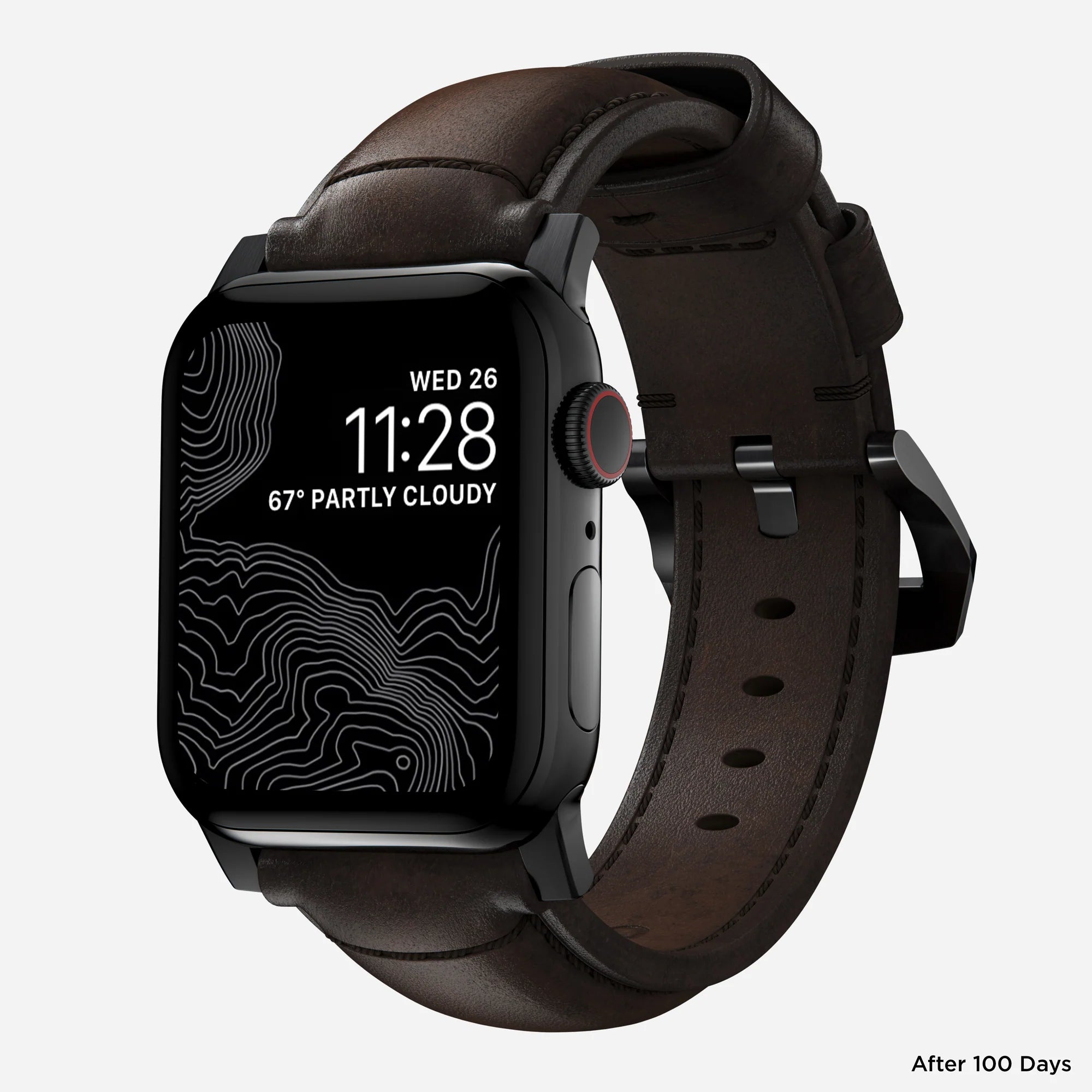Nomad Traditional Apple Watch Lederarmband (Braun/Schwarz)