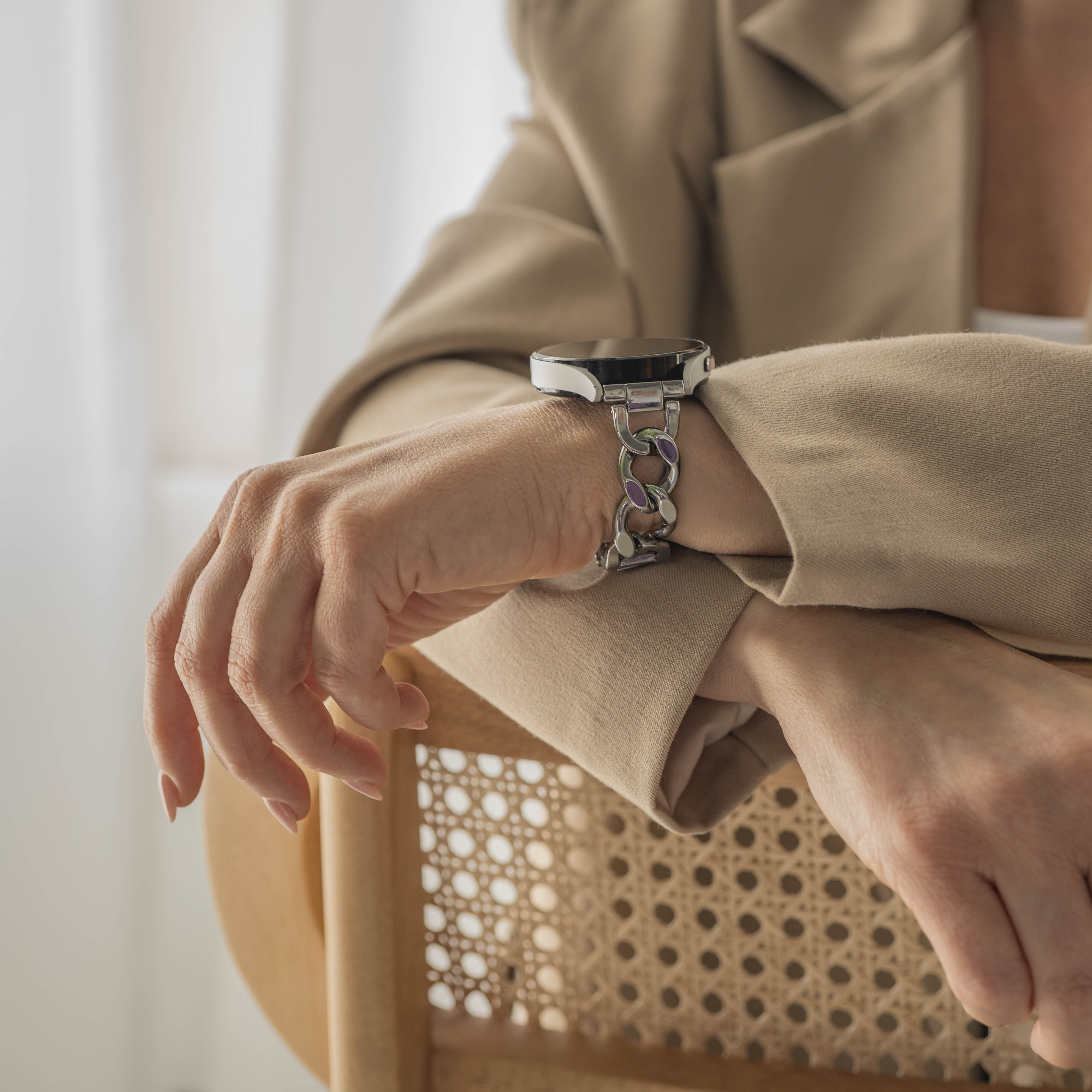 Correa cadena de acero Samsung Galaxy Watch 5 Pro (plata)
