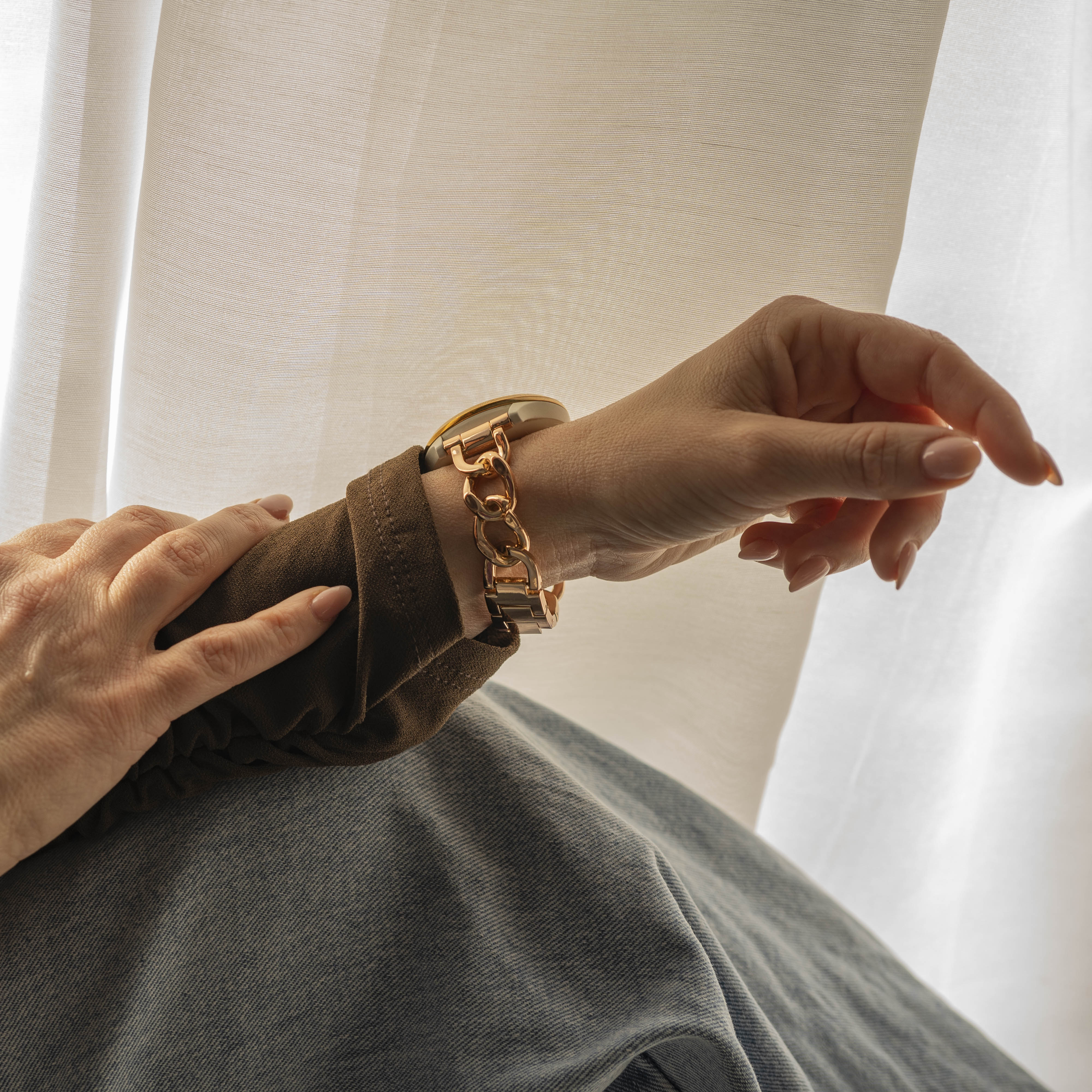 Amazfit Active 2 Steel Chain Strap (Rose Gold)