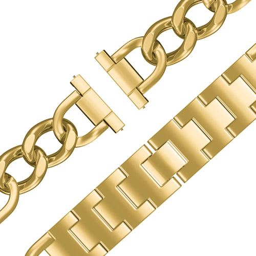 Bandz Huawei Watch GT 7 - 41mm metalen band 'Chains' (goud)