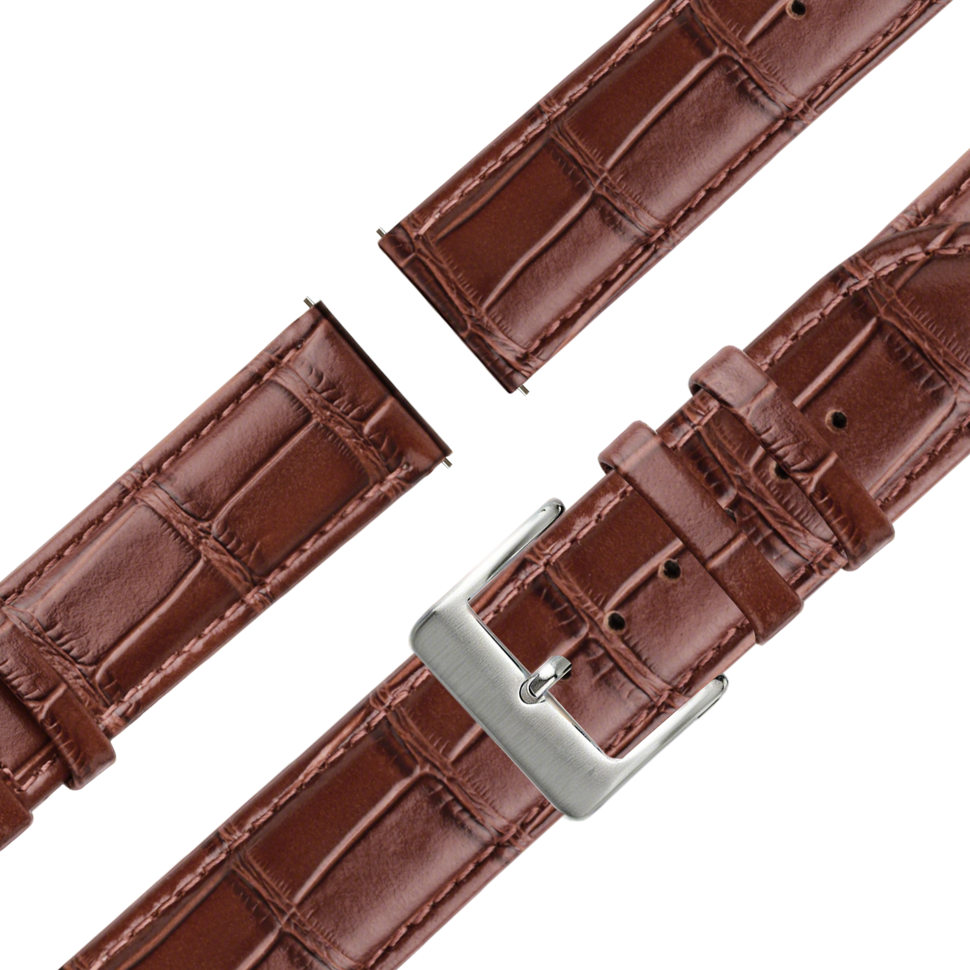 Bandz Garmin Bounce 2 Leather Strap Crocodile Grain (Brown)