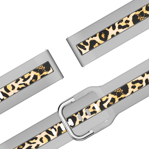 Bandz Garmin Forerunner 70 Dual Leopard Armband (Hellgrau)
