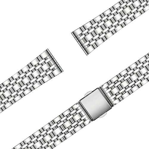 Bandz Pebble Round 2 - 14mm Steel Strap 'Deluxe' (Silver)