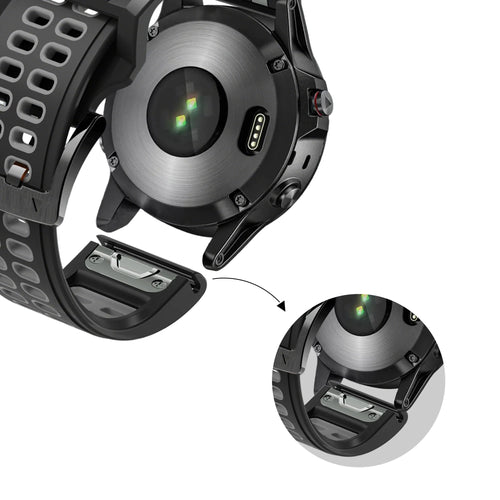 Bandz Garmin Instinct 3 - 45mm Schnalle Sportarmband (Schwarz/Grau)