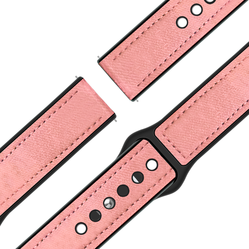 Bandz Garmin Forerunner 165 Leather Strap 'Hybrid' (Pink)