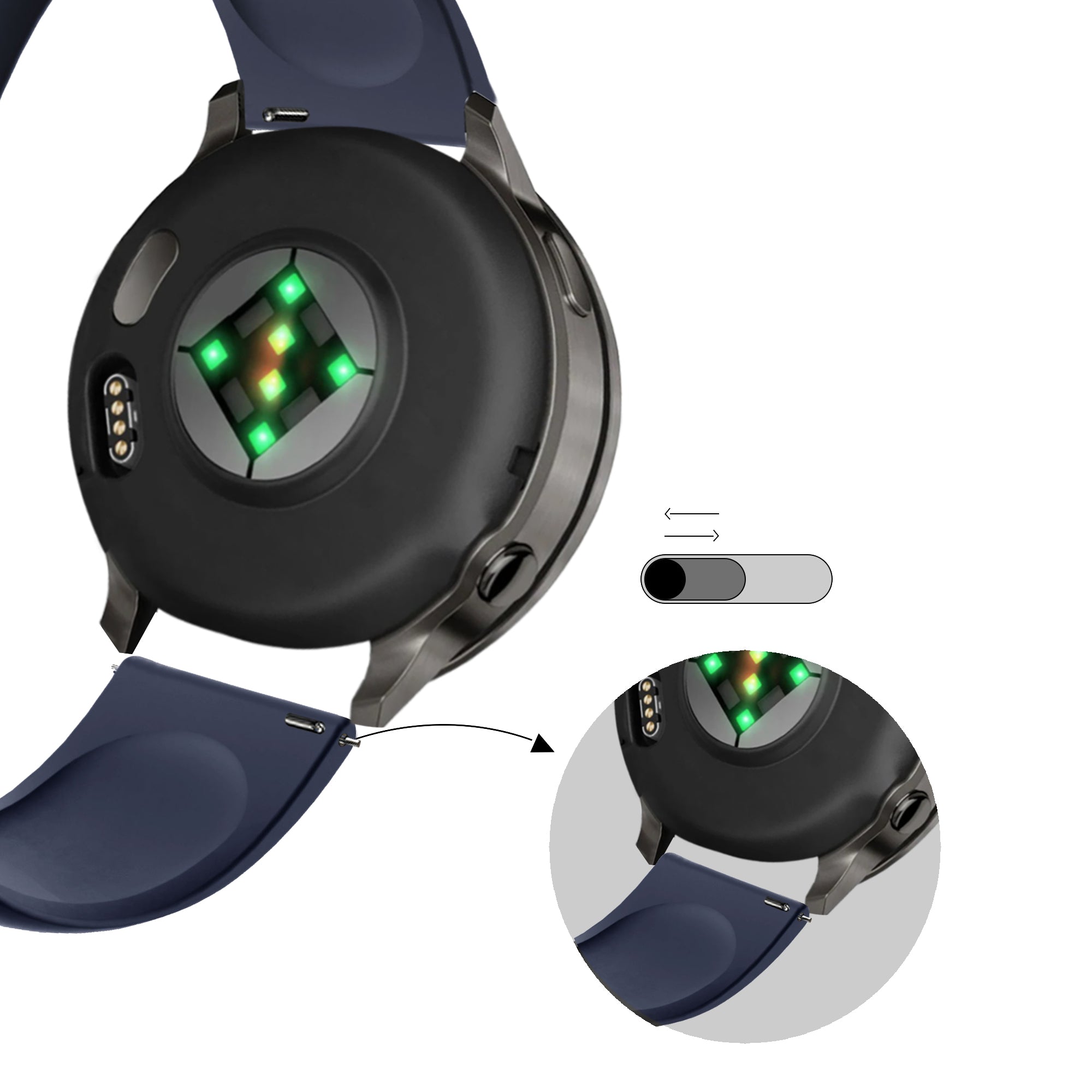 Bandz Garmin Forerunner 645 Sport Strap 'Deluxe' (Dark Blue)