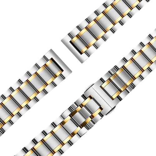 Bandz Garmin Forerunner 70 Stahl Gliederarmband 'Deluxe' (Silber/Gold)