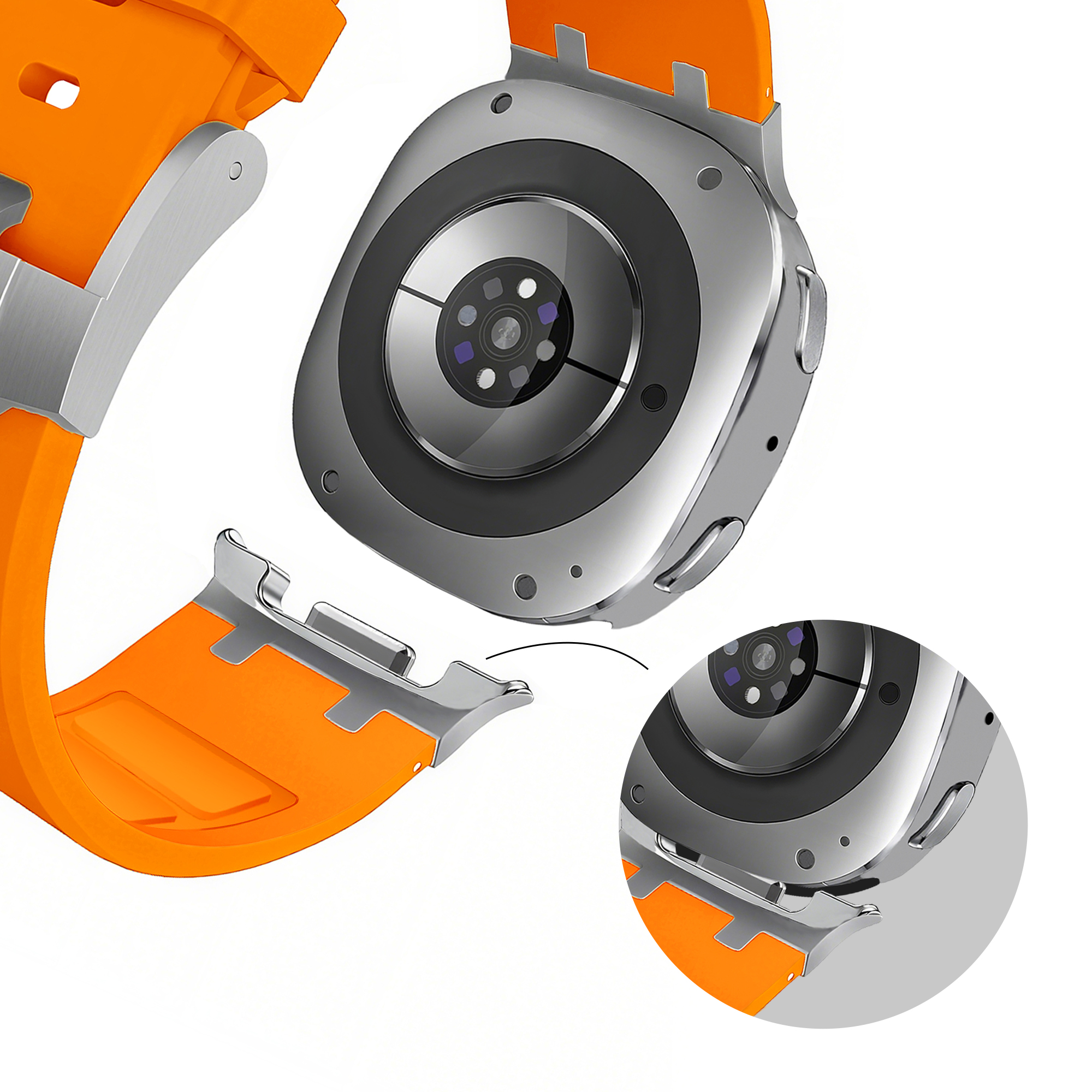 Bandz Samsung Galaxy Watch 8 - 44mm Silikonarmband 'Luxe Liquid' (Orange)