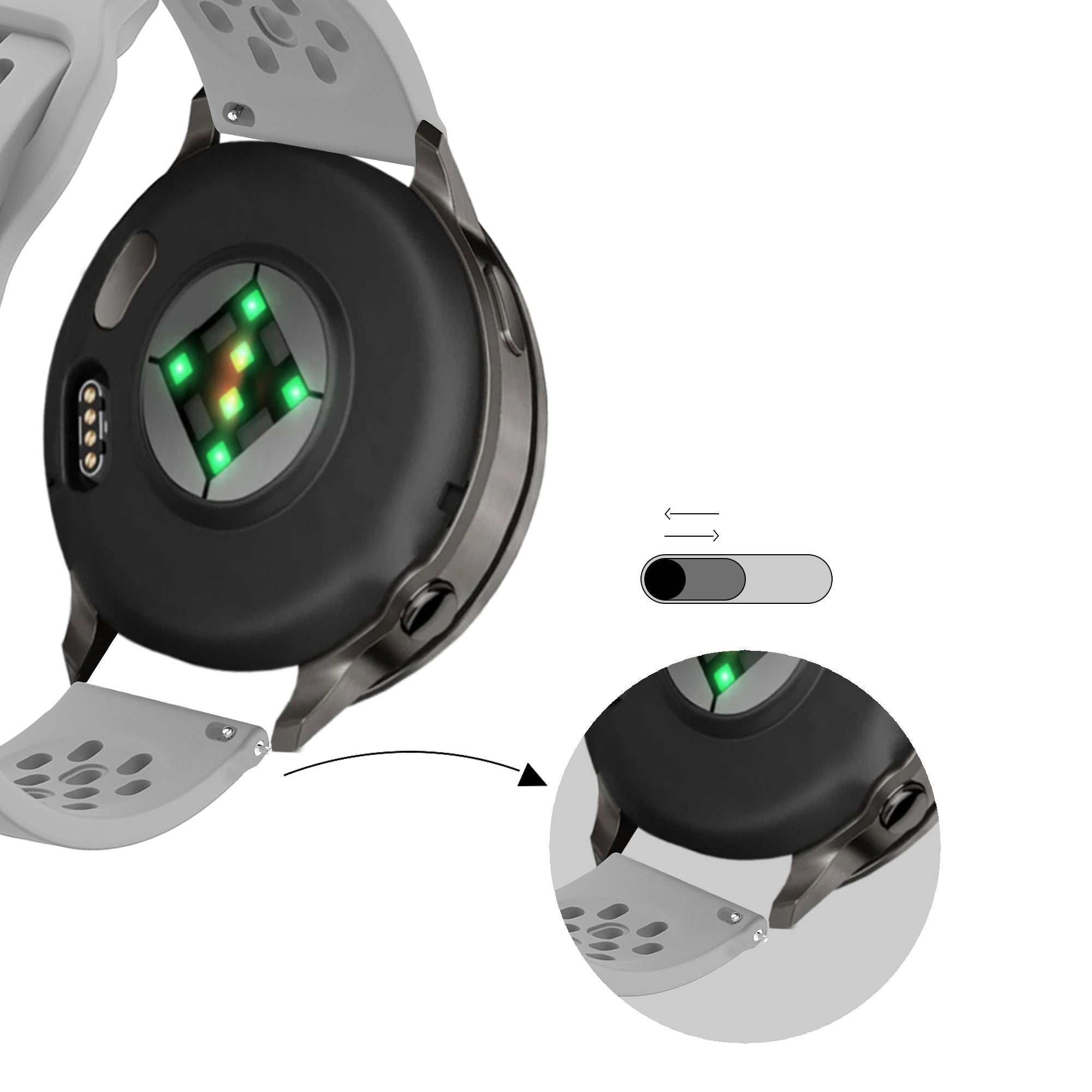 Bandz Garmin Bounce 2 Silicone Strap 'Air' (Grey)