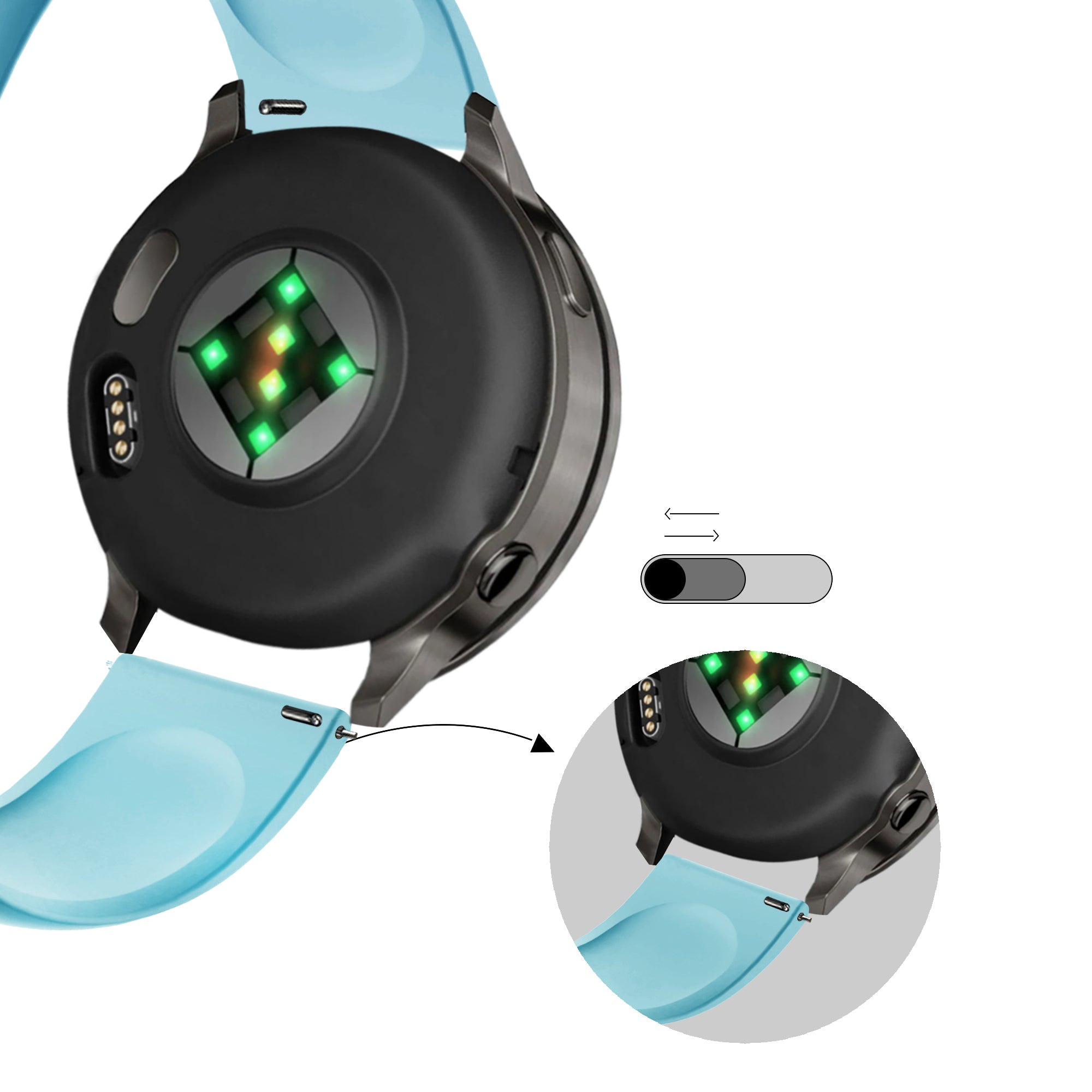 Bandz Garmin Forerunner 645 Sport Strap 'Deluxe' (Light Blue)