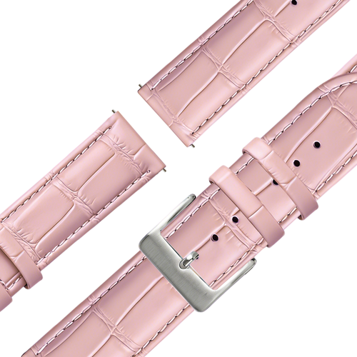Bandz Garmin Vivoactive 5 Leather Strap Crocodile Grain (Pink)