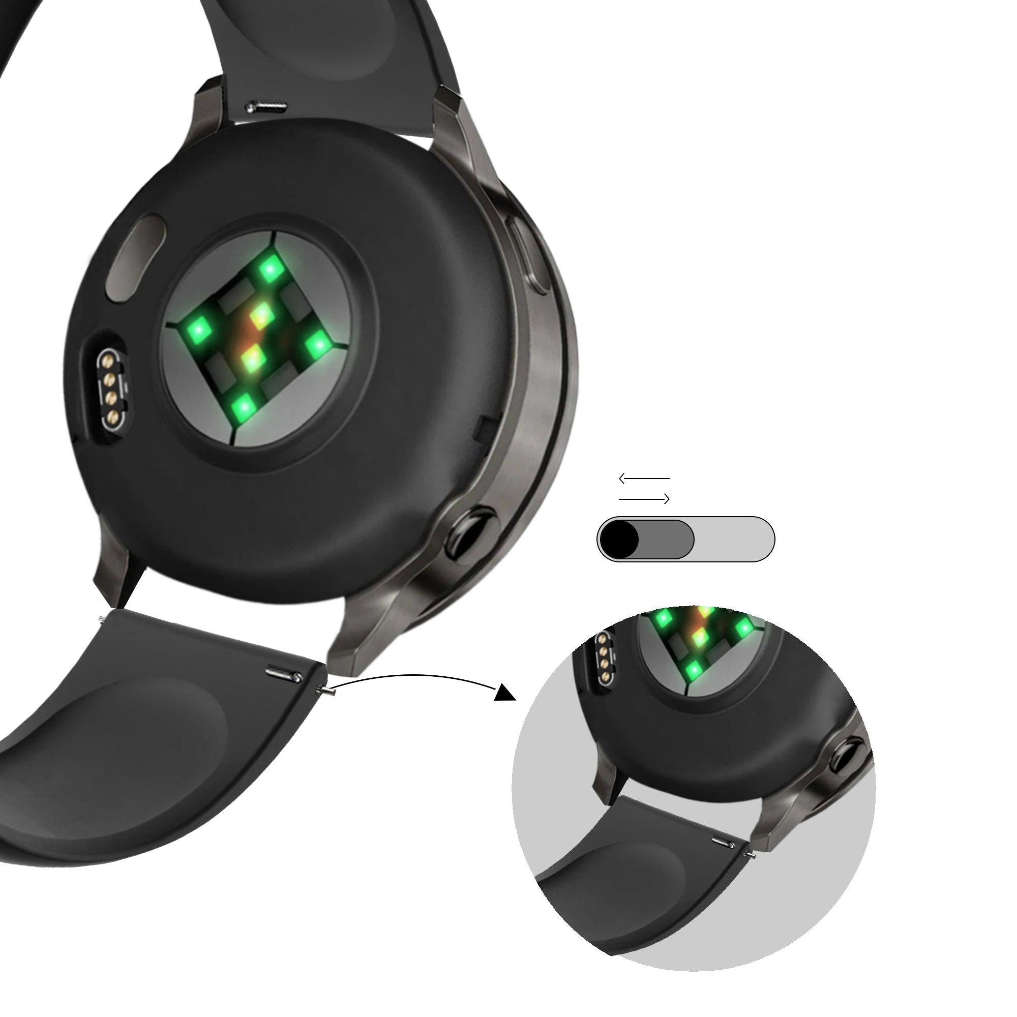 Bandz Garmin Forerunner 265s Sport Strap 'Deluxe' (Black)