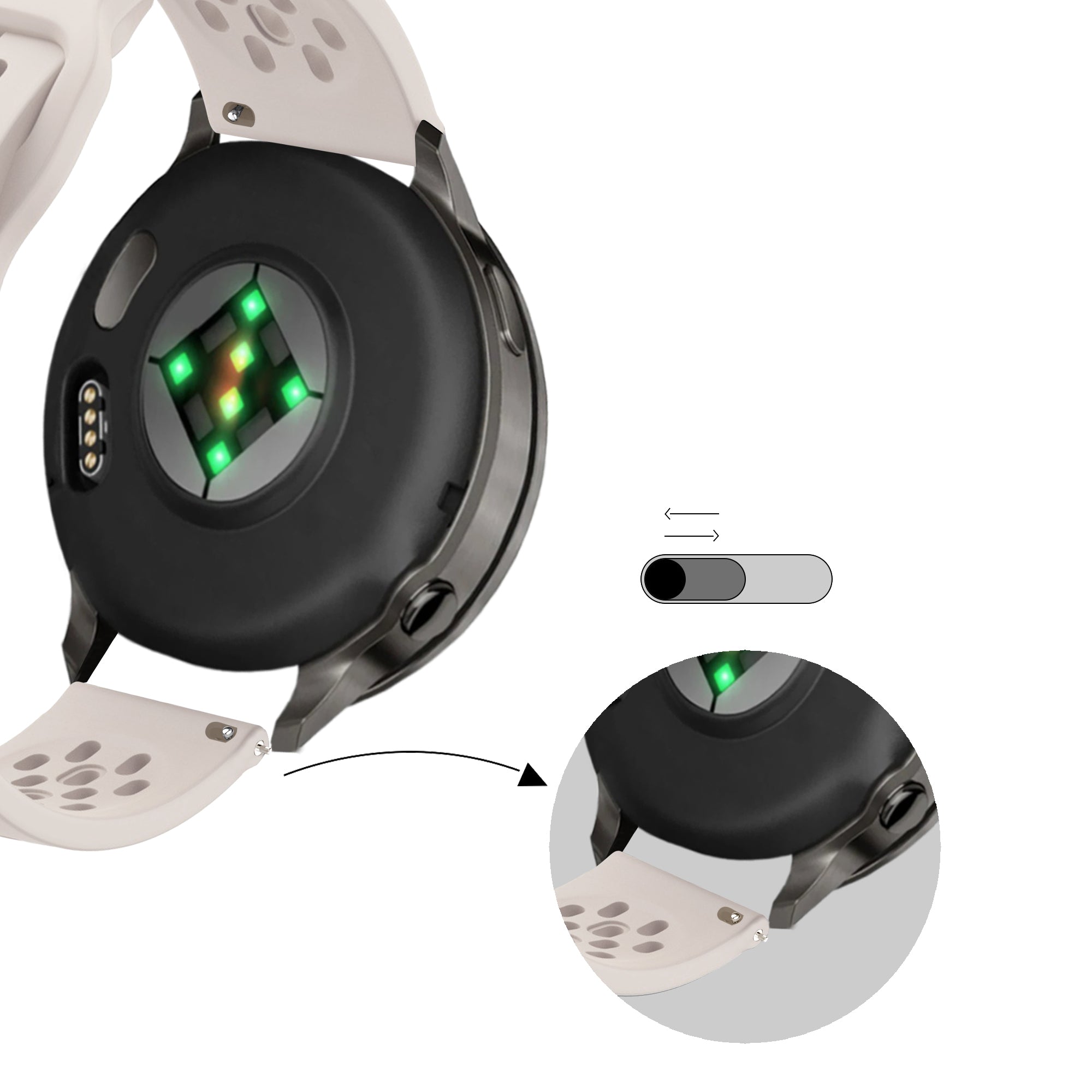 Bandz Garmin Bounce 2 Silicone Strap 'Air' (Starlight)