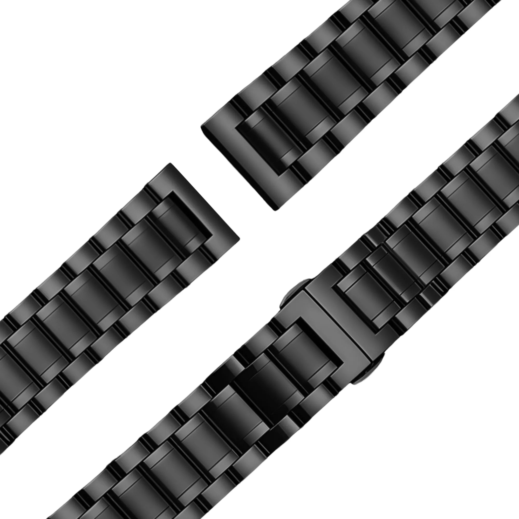 Bandz Garmin Forerunner 70 Stahl Gliederarmband 'Deluxe' (Schwarz)