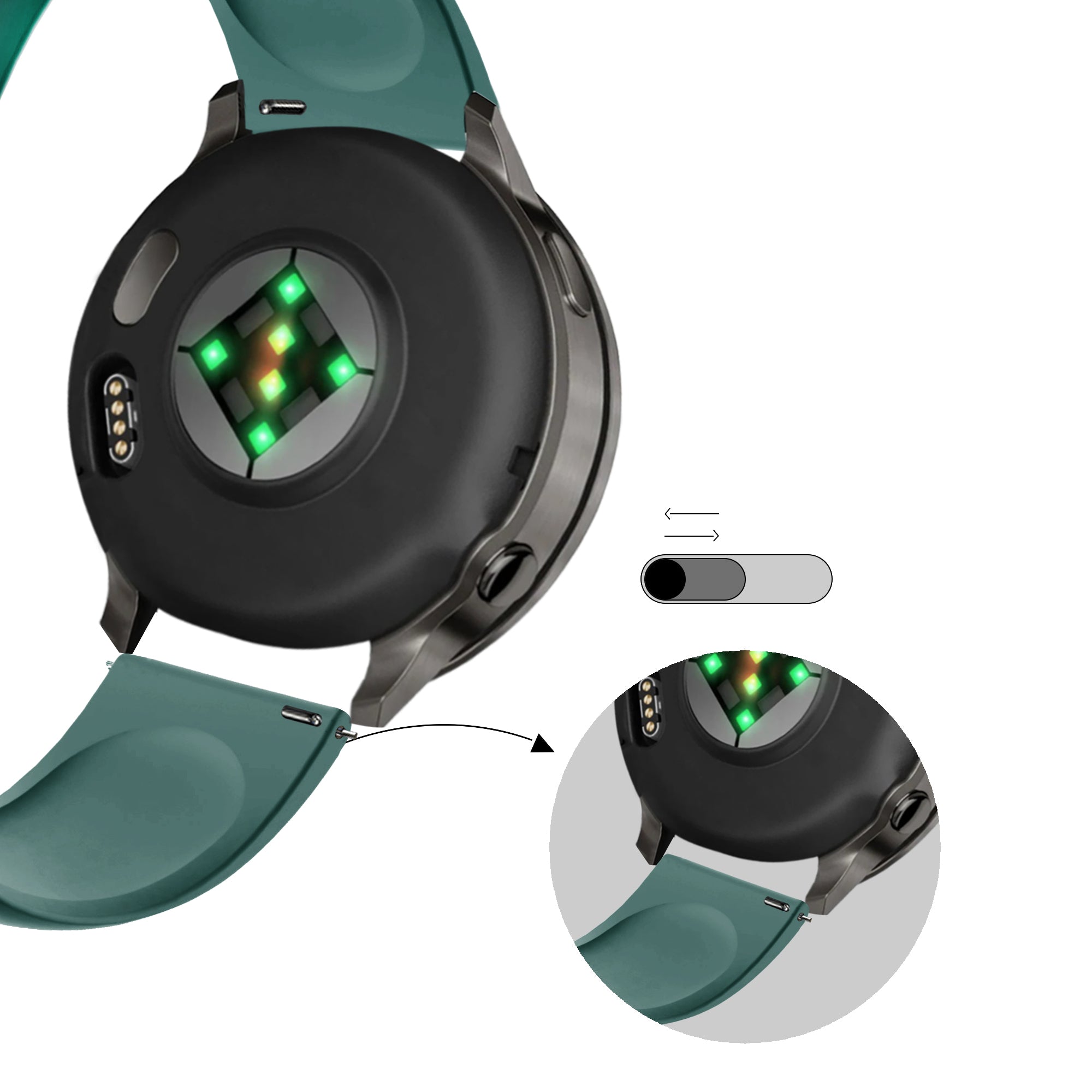 Bandz Garmin Forerunner 265s Sport Strap 'Deluxe' (Viridian)