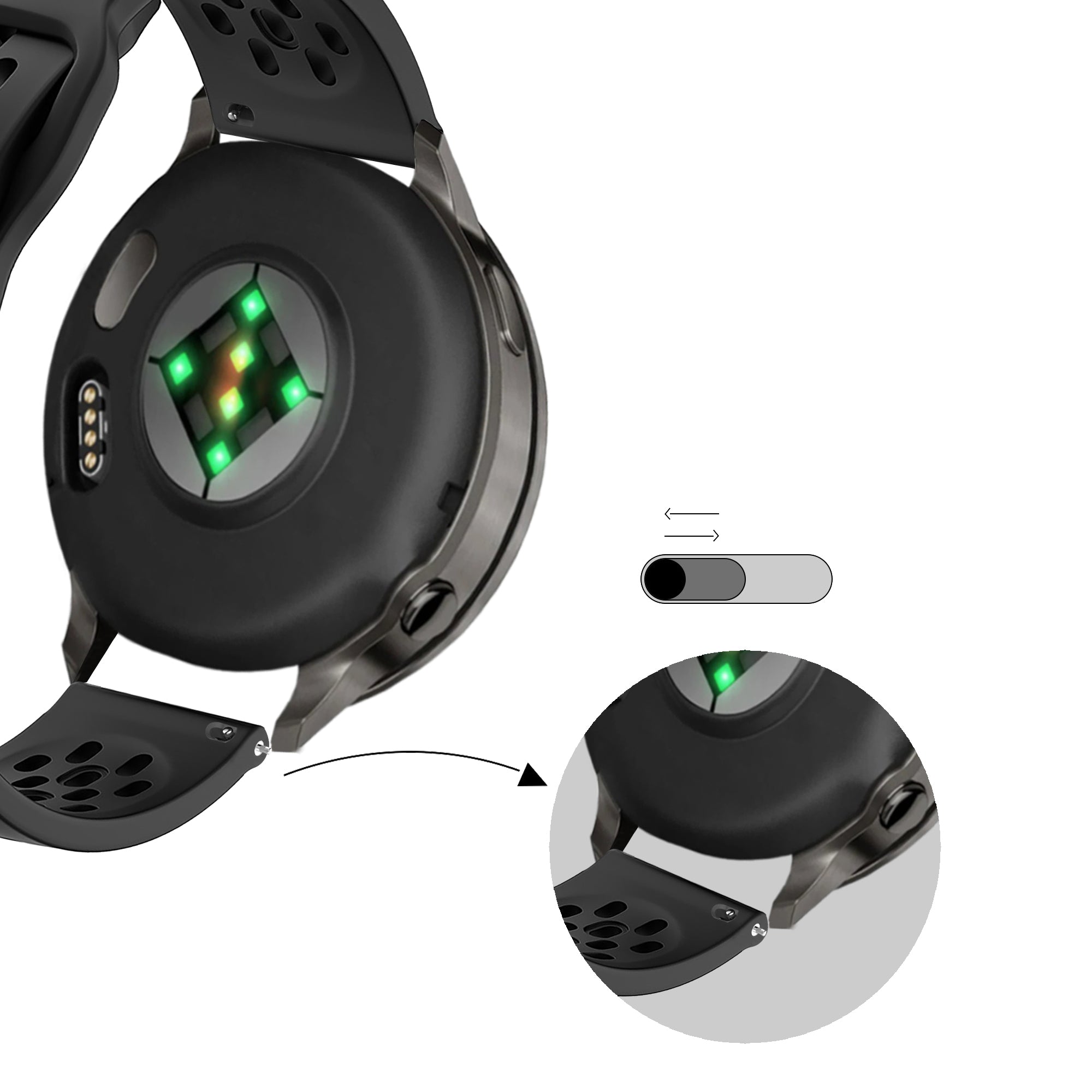 Bandz Garmin Bounce 2 Silicone Strap 'Air' (Black)