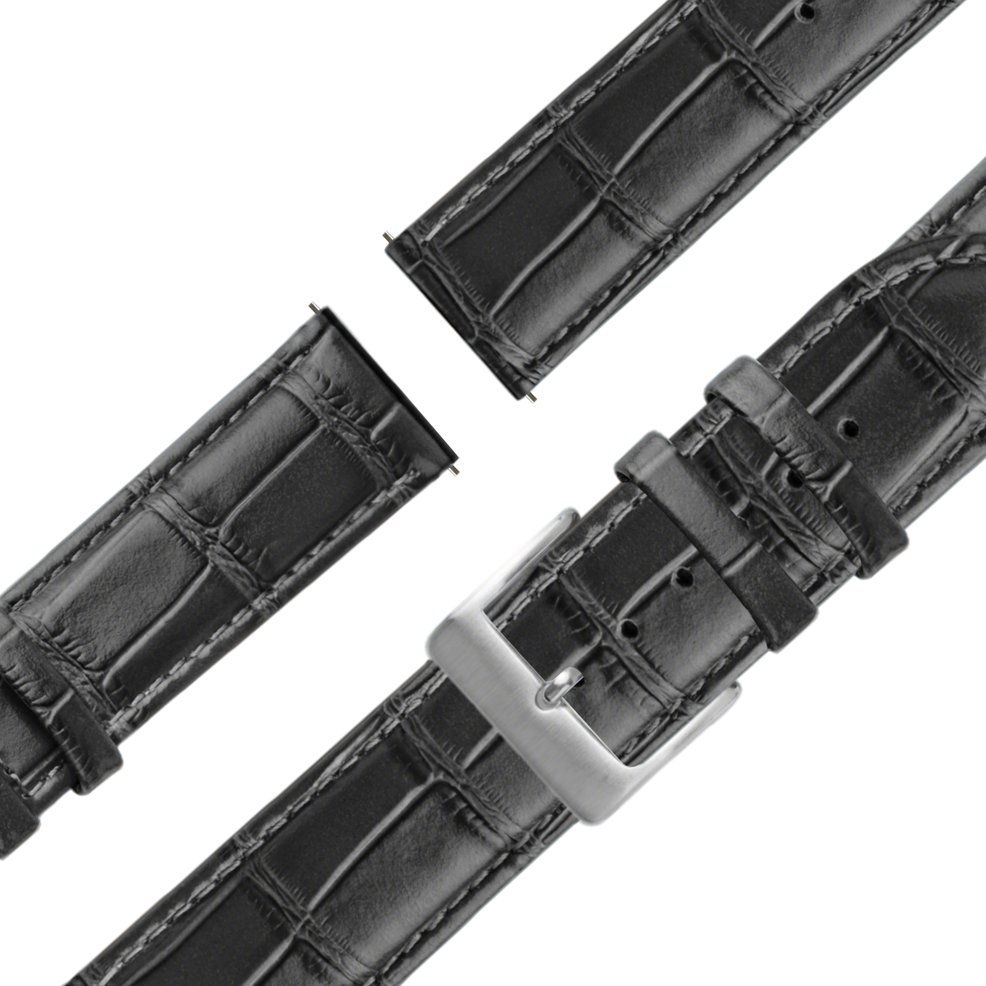 Bandz Garmin Bounce 2 Leather Strap Crocodile Grain (Black)