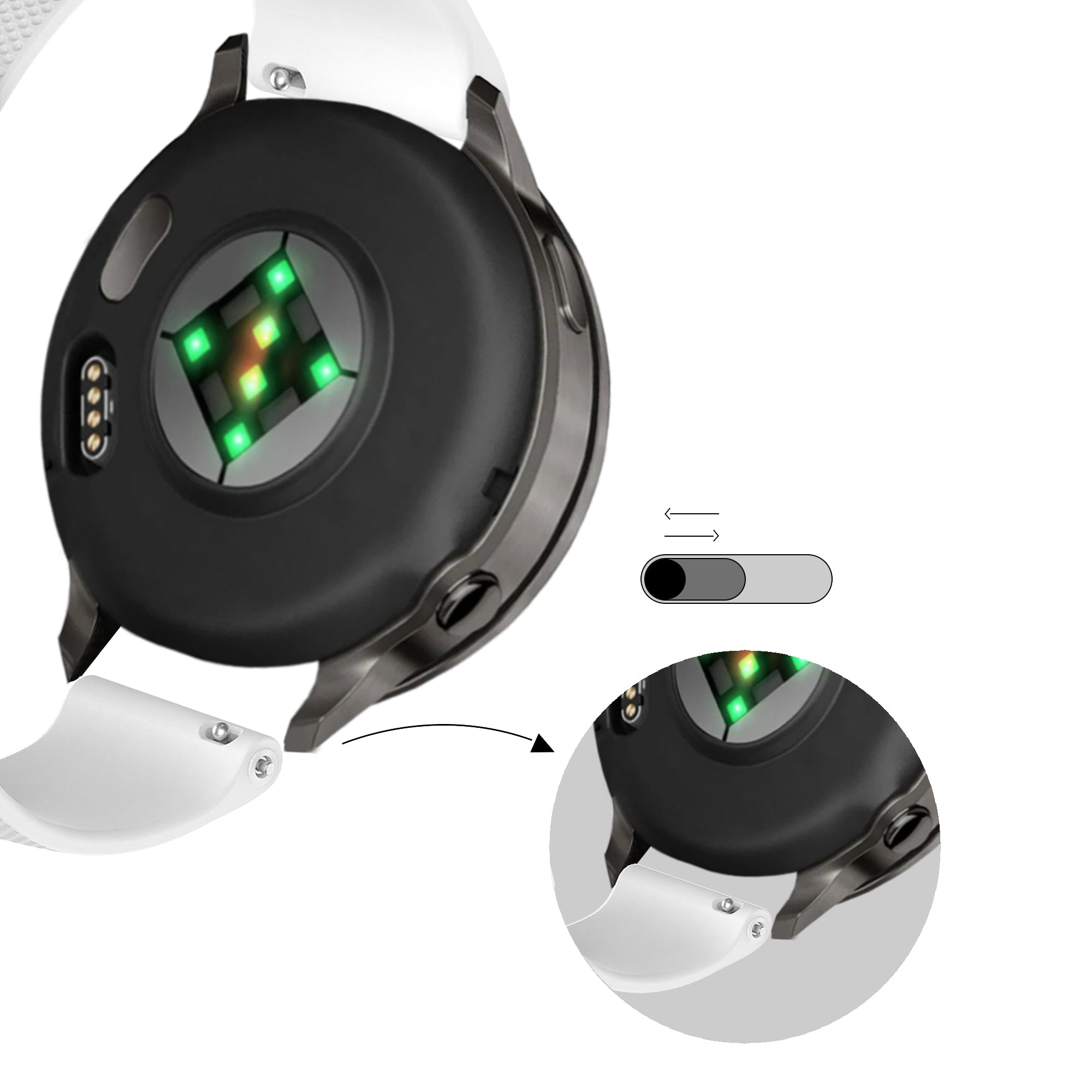 Bandz Garmin Forerunner 645 Silicone Strap 'Premium' (White)