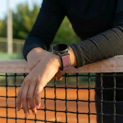 Bandz Garmin Vivoactive 5 Nylon Loop Strap (Crimson Berry)