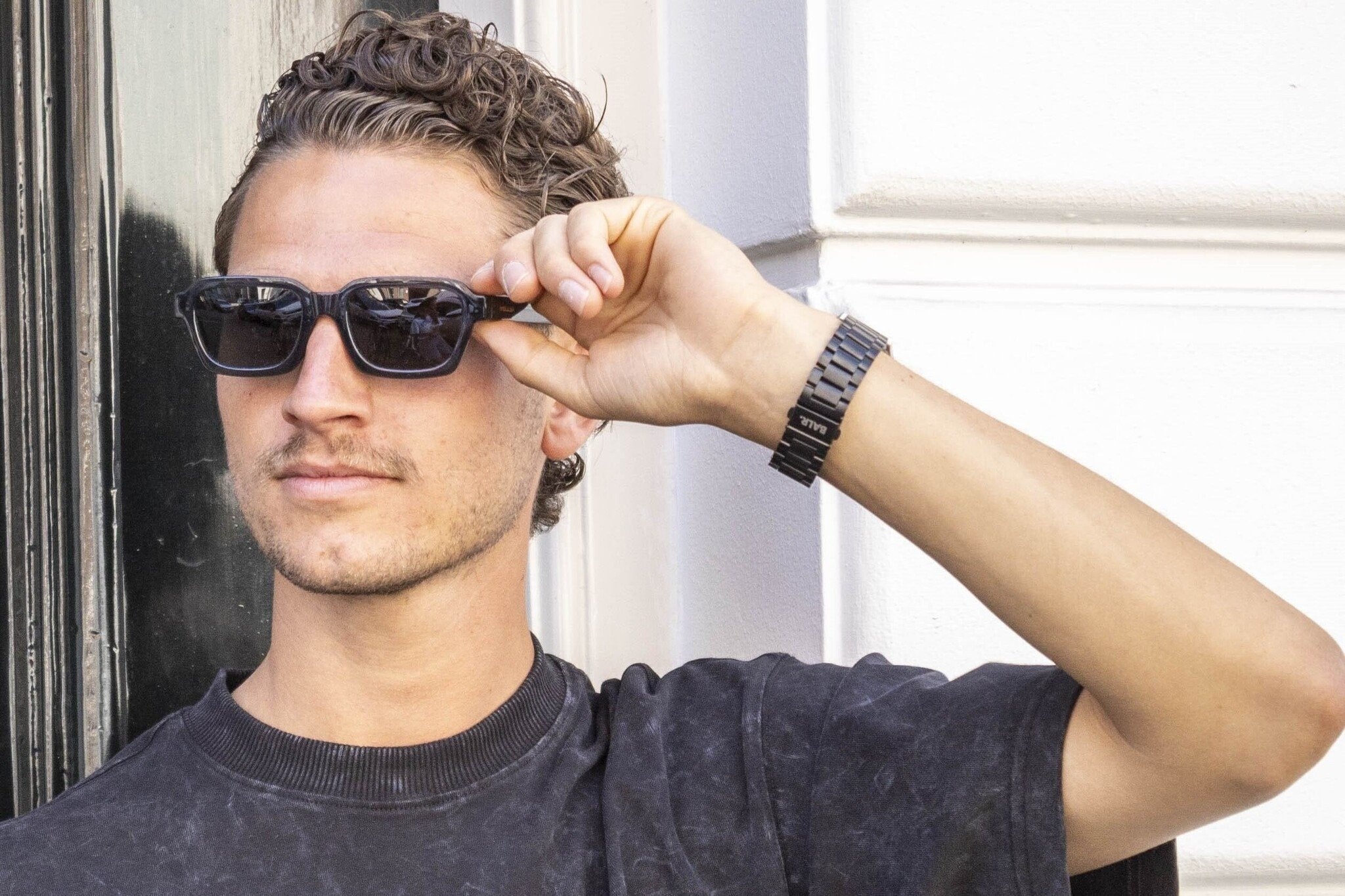 BALR Samsung Gear Sport Stahl Gliederarmband (Schwarz)