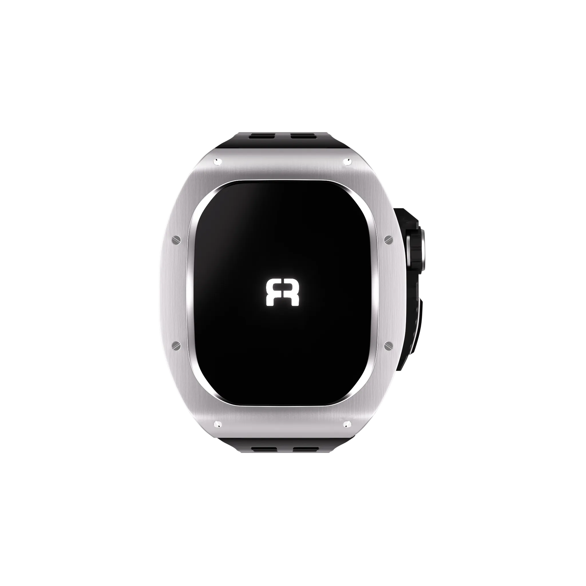 Reqior Apple Watch 45mm polymer en metalen case met rubberen band (zilver)