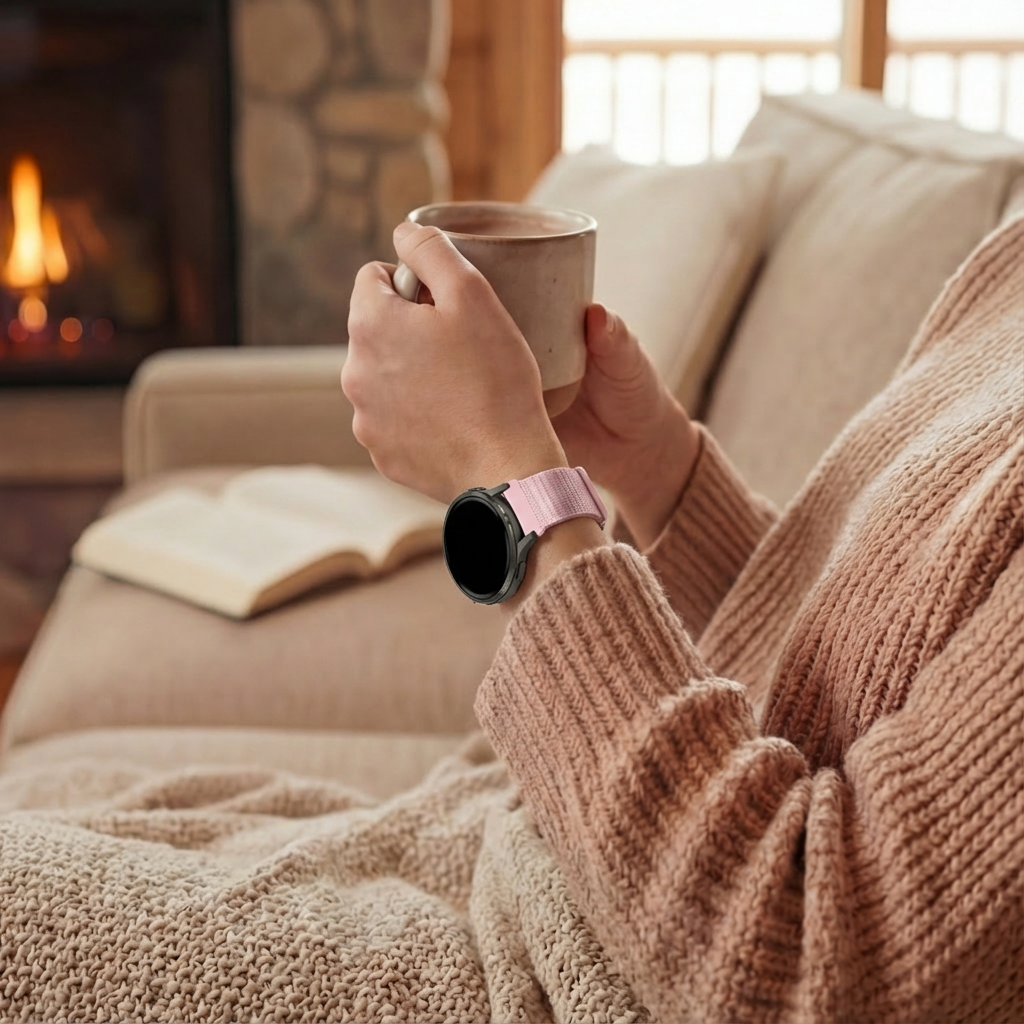 Bandz Garmin Venu 2s Nylon Loop Strap (Light Pink)