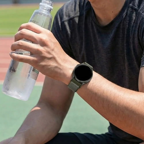 Bandz Garmin Vivoactive 6 Nylon Loop Armband (Olivgrün)