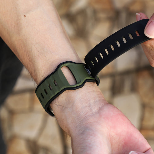 Bracelet silicone outdoor pour Apple Watch (vert armée/noir)