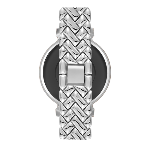 Bandz Pebble Round 2 - 14mm metalen band 'V-type' (zilver)