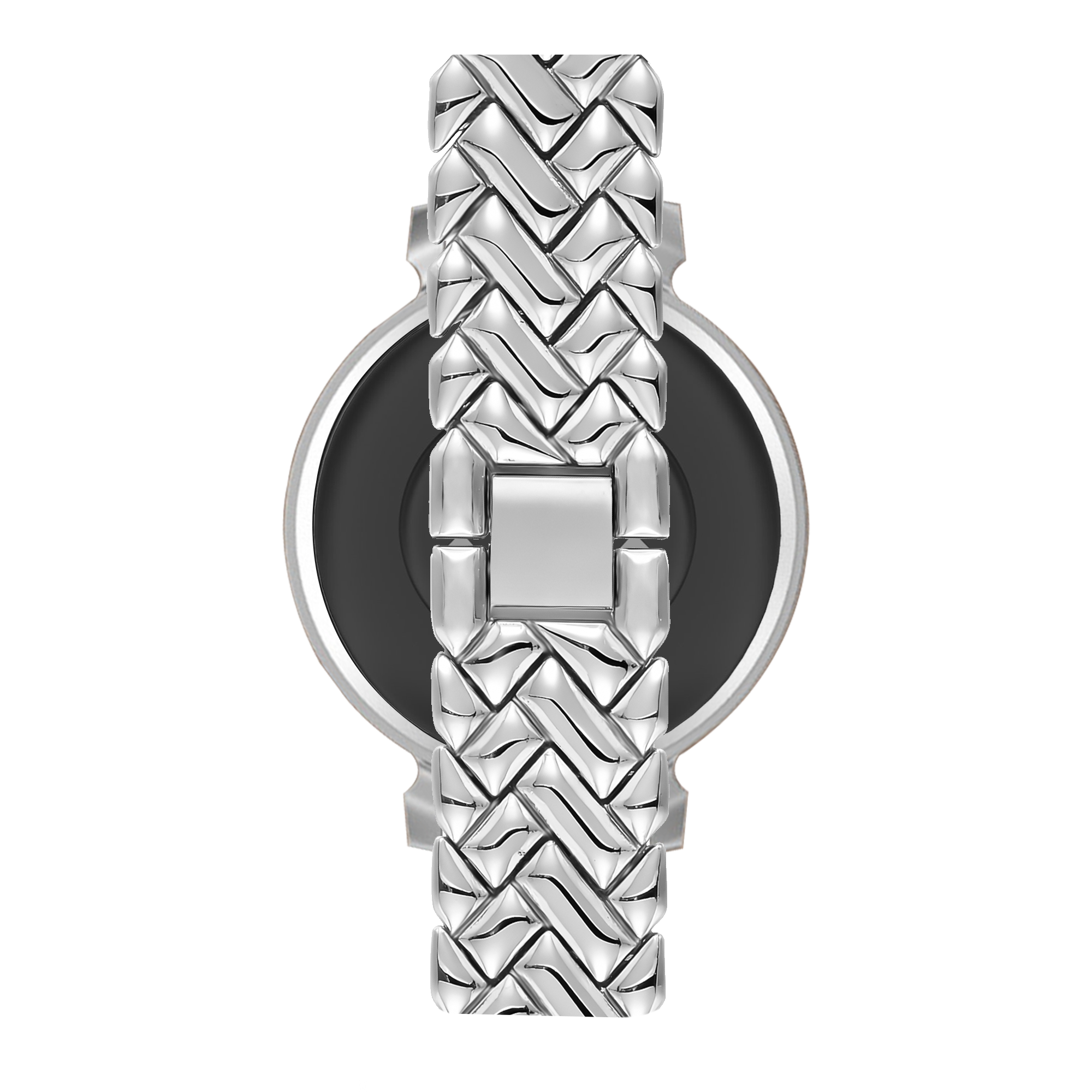Bandz Pebble Round 2 - 14mm metalen band 'V-type' (zilver)