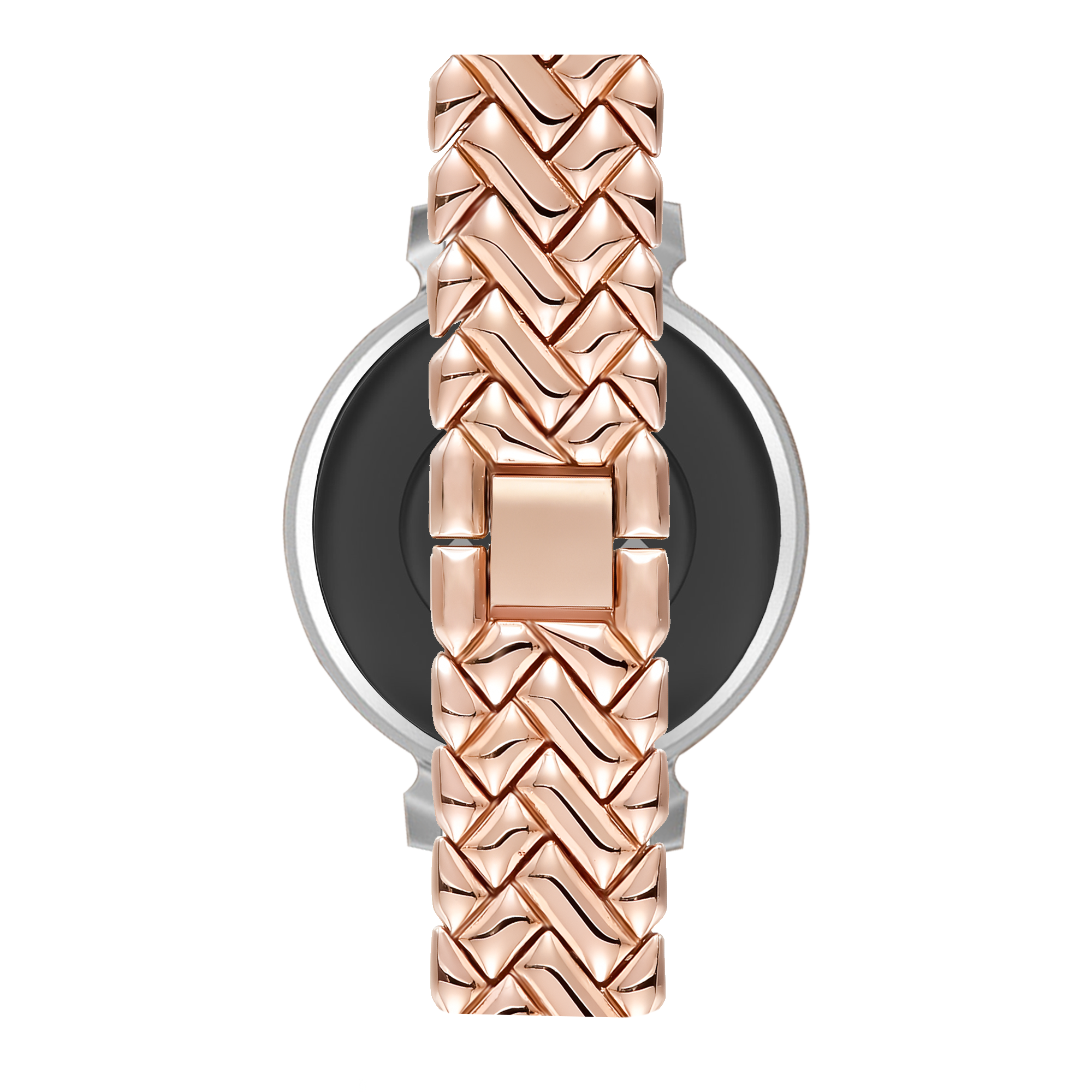 Bandz Pebble Round 2 - 14mm Metal Strap 'V-Type' (Rose Gold)