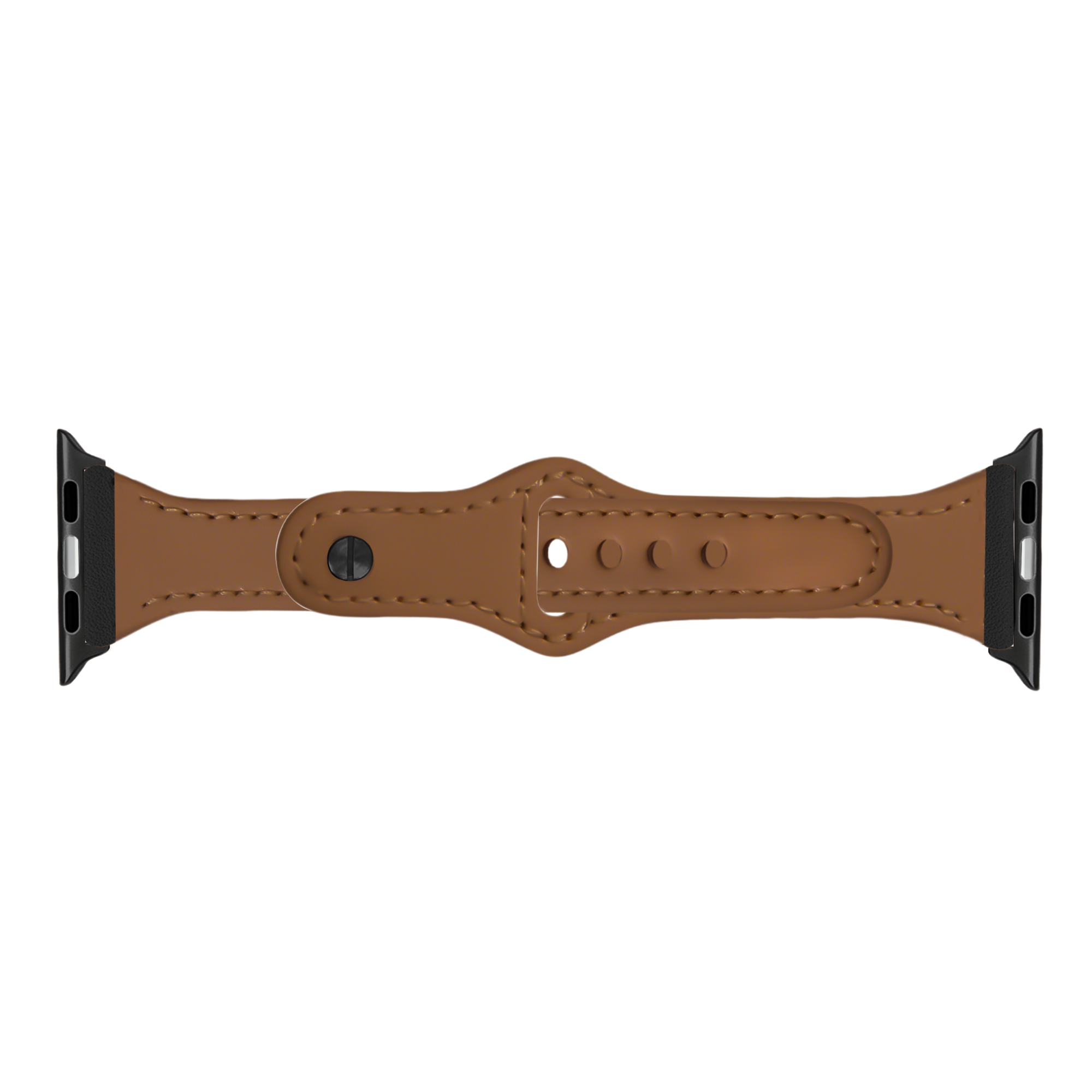 Correa cuero con cierre de presión Apple Watch (negro)