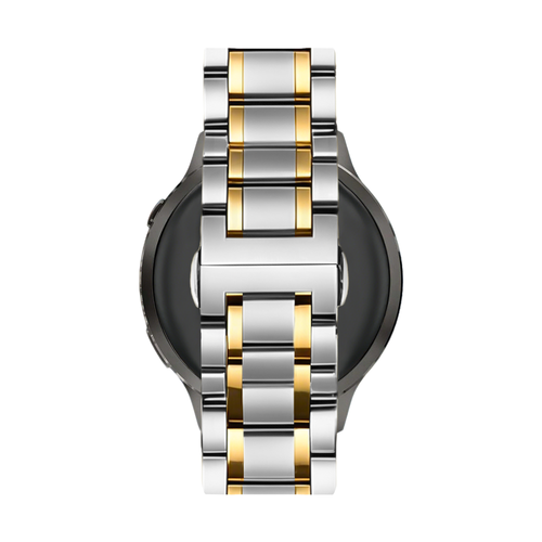 Bandz Garmin Vivoactive 4s stalen schakel band 'Deluxe' (zilver/goud)