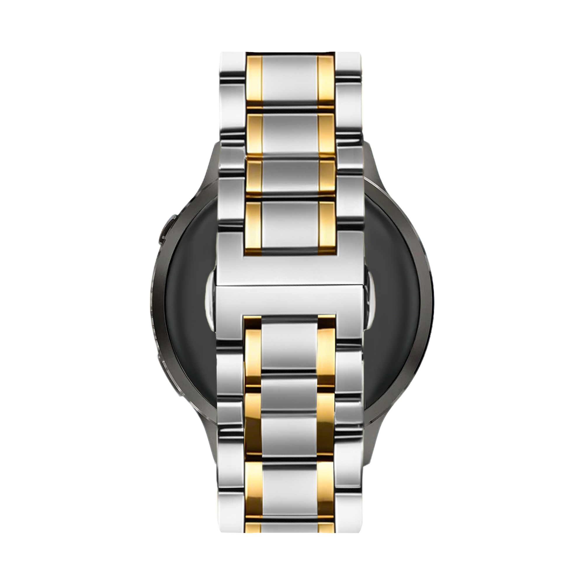 Bandz Garmin Vivoactive 4s stalen schakel band 'Deluxe' (zilver/goud)